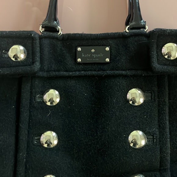 Vintage Black Wool Kate Spade Tote - Picture 2 of 4